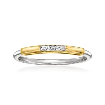 RS Pure | RS Pure by Ross-Simons Diamond-Accented Ring in Sterling Silver and 14kt Yellow Gold,商家Premium Outlets,价格¥1475