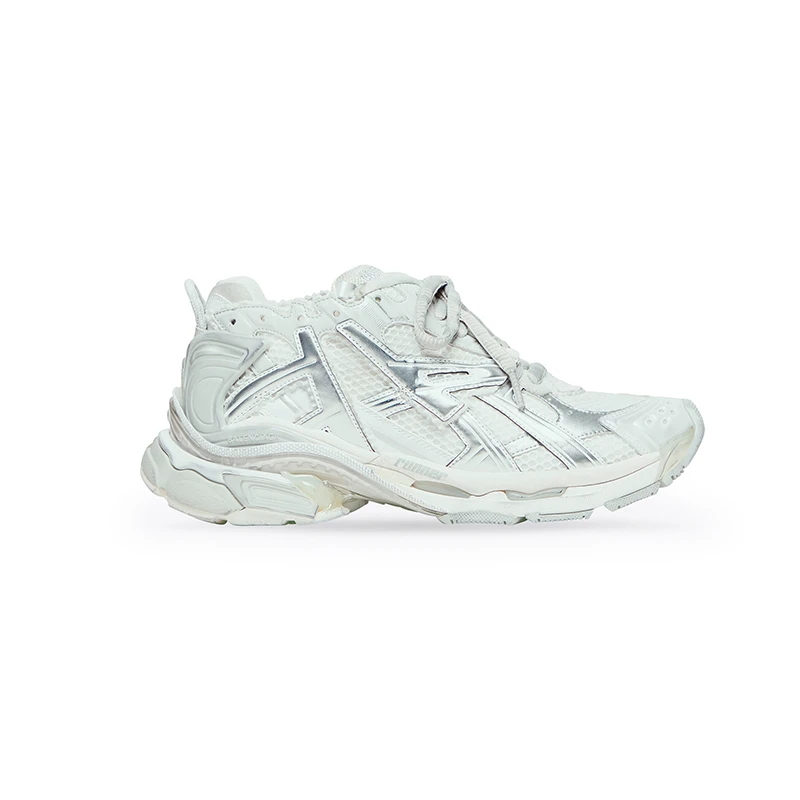 Balenciaga | 巴黎世家 23新款 男白银色网布尼龙低帮运动鞋 7.6折×额外9.8折, 包邮包税, 额外九八折