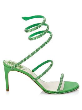 Rene Caovilla | Crystal-Embellished Satin Wrap Sandals商品图片,满$200减$50, 满减