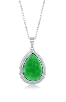 SIMONA | Sterling Silver Pear-Shaped Jade Pendant Necklace,商家Nordstrom Rack,价格¥373