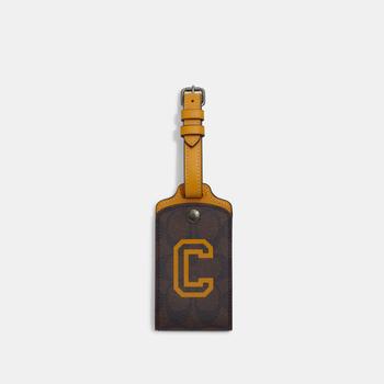 coach托特包, Coach | Coach Outlet Luggage Tag In Signature Canvas With Varsity Motif商品图片 3.2折