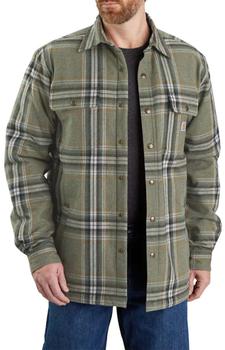 卡哈特外套, Carhartt | (105430) Relaxed Fit Flannel Sherpa Lined Shirt Jacket - Basil商品图片 