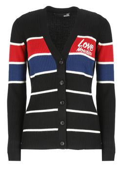 Love Bravery双肩包, Love Moschino | Love Moschino Striped Logo Intarsia Knit Cardigan商品图片 8.1折