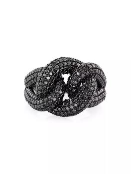 商品Sheryl Lowe | Manier Love Knot Black Sterling Silver & 5.83 TCW Black Diamond Ring,商家Saks Fifth Avenue,价格¥45116图片