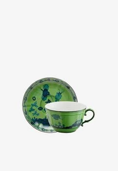 Ginori 1735 | Oriente Italiano Malachite Tea Cup and Saucer,商家Thahab,价格¥1283