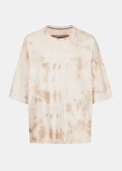 推荐Ziggy Chen Ivory Tie-Dye Oversized Print T-Shirt商品