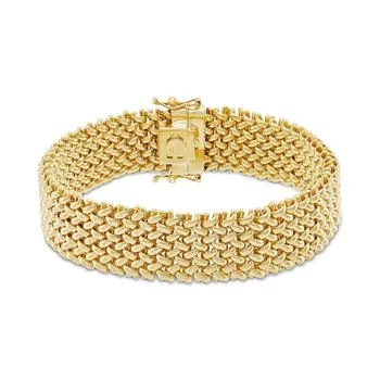Macy's | Polished Wide Woven Mesh Link Chain Bracelet in 18k Gold,商家Macy's,价格¥37263