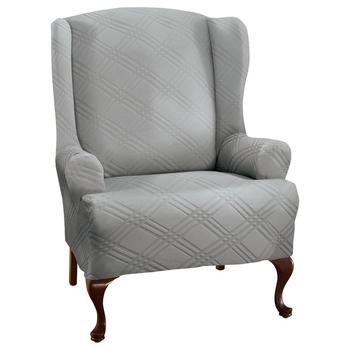 商品P/Kaufmann Home | Stretch Sensations Double Diamond Wing Chair Cover,商家Macy's,价格¥314图片