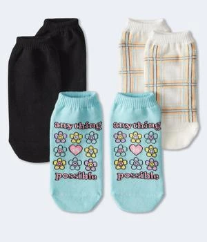 推荐Aeropostale Floral Plaid Ankle Sock 3-Pack商品