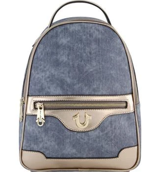 推荐Denim & Metallic Trim Mini Backpack商品