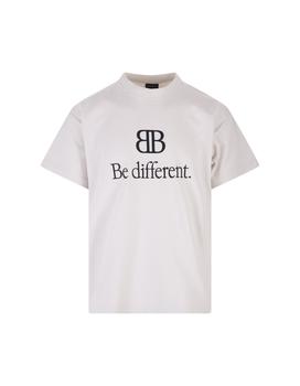 Balenciaga | BALENCIAGA BB Be Different Large Fit T-Shirt In White商品图片,7.4折