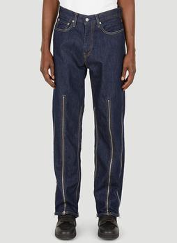 推荐x Levi's Zipper Straight Leg Jeans in Blue商品