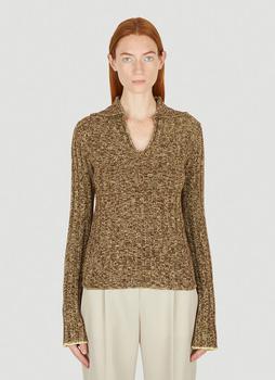 Acne Studios | Polo Collar Sweater in Brown商品图片,5.5折
