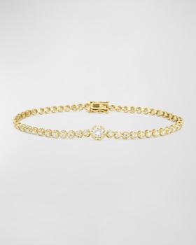 商品14k Yellow Gold Diamond Tennis Bracelet图片