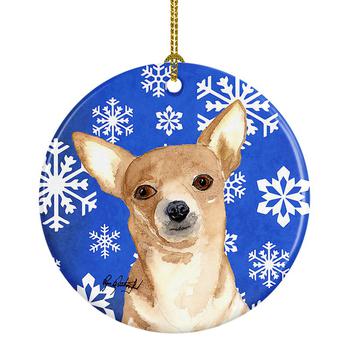 商品Caroline's Treasures | Chihuahua Winter Snowflakes Ceramic Ornament,商家Verishop,价格¥110图片