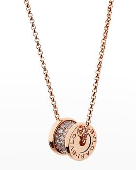 bvlgari项链, BVLGARI | B.Zero1 18k Rose Gold Diamond Charm Necklace商品图片 