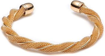 Liv Oliver | 18k Gold Cuff Textured Cuff Bracelet,商家Premium Outlets,价格¥1652