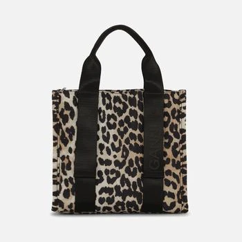 推荐Ganni Tech Small Leopard-Print Canvas Tote Bag商品