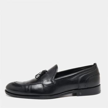 路易威登男鞋, [二手商品] Louis Vuitton | Louis Vuitton Black Leather Trading Loafers Size 42.5商品图片 7.3折