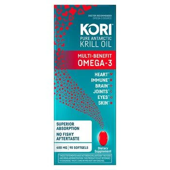 Kori | Pure Antarctic Krill Oil Multi-Benefit Omega-3 400mg SoftGels,商家Walgreens,价格¥220