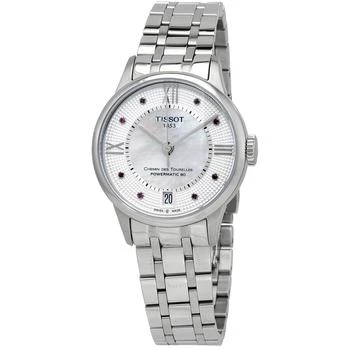 Tissot | Chemin Des Tourelles White Mother of Pearl Rubies Dial Ladies Watch T099.207.11.113.00,商家Jomashop,价格¥2331