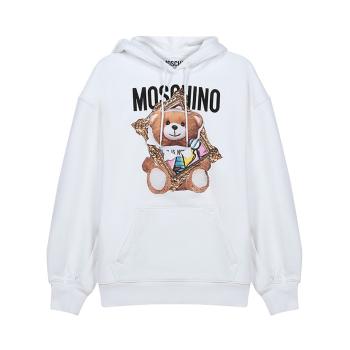 Moschino | MOSCHINO 女士白色印花棉质连帽卫衣 DA1710-0427-1001商品图片,独家减免邮费