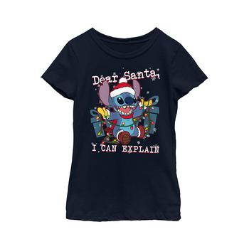 Disney | Girl's Lilo & Stitch Dear Santa, I Can Explain  Child T-Shirt商品图片,独家减免邮费