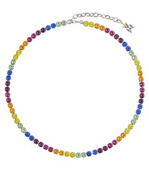 商品Amina Muaddi | Tennis crystal-embellished necklace,商家MyTheresa,价格¥3832图片