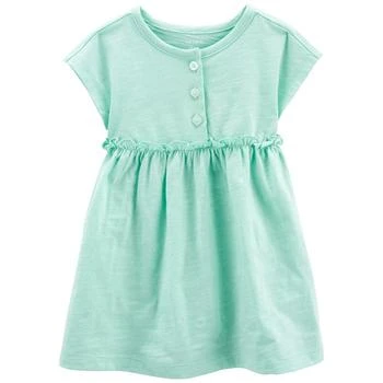 推荐Baby Girls Button Front Short Sleeved Dress with Diaper Cover商品