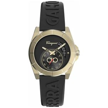 推荐Ferragamo Men's Swiss Ferragamo Urban Black Silicone Strap Watch 43mm商品