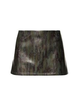 推荐Fig Faux Leather Printed Mini Skirt商品