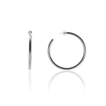 OMA THE LABEL | Liv 2 1/3" Large Hoops in White Gold- Plated Brass, 60mm,商家Macy's,价格¥652
