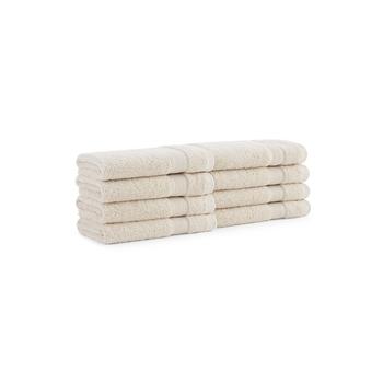 商品Aegean Eco-Friendly Recycled Turkish Washcloths (8 Pack), 13x13, 600 GSM, Solid Color with Weft Woven Stripe Dobby, 50% Recycled, 50% Long-Staple Ring Spun Cotton Blend, Low-Twist, Plush, Ultra Soft图片