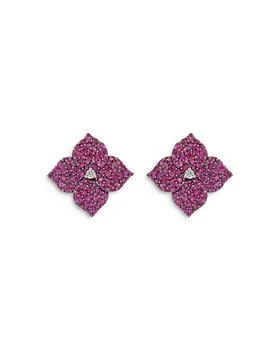 Piranesi | 18K Rose Gold Fiore Pink Sapphire & Diamond Pavé Flower Large Stud Earrings,商家Bloomingdale's,价格¥35497