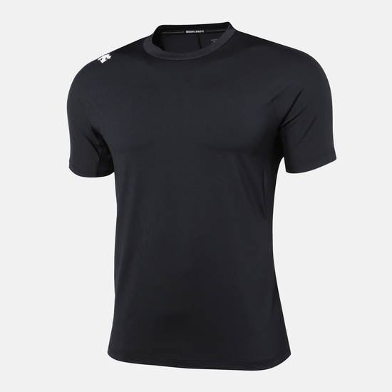 推荐【享贝家】DESCENTE 迪桑特 圆领运动短袖T恤 侧肩小标 黑色 SN123TTS11（现采购商品，下单后12天内发货）商品