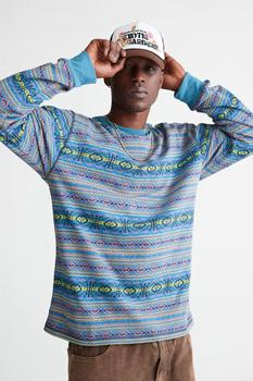 BDG | BDG Printed Jacquard Long Sleeve Tee商品图片,额外7折, 额外七折