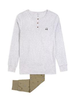 商品Petit Lem | 2-Piece Henley T-Shirt & Golf Print Pants Pajama Set,商家Saks Fifth Avenue,价格¥363图片
