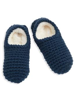 推荐Faux Fur-Lined Knit Slipper Socks商品