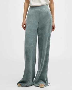 推荐Syrian Lake Wide-Leg Split-Hem Cashmere Rib Pants商品