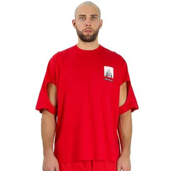 推荐Bright Red Gorilla Print Cotton T-shirt商品