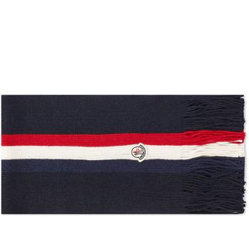 Moncler | Moncler Tricolore Striped Logo Scarf商品图片,独家减免邮费