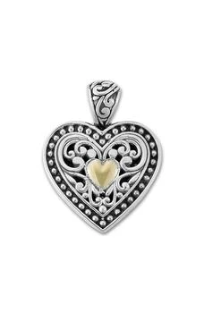 SAMUEL B. | Sterling Silver 18K Yellow Gold Filigree Heart Pendant,商家Nordstrom Rack,价格¥522
