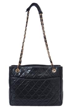 product Chanel Black Quilted Leather Vintage Tote image