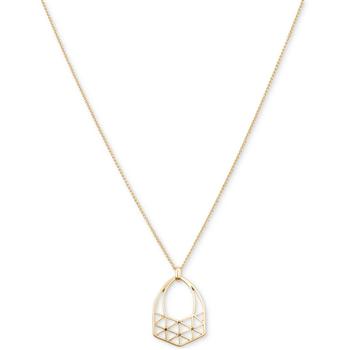 推荐Gold-Tone Pavé Crisscross Openwork 30" Long Pendant Necklace商品