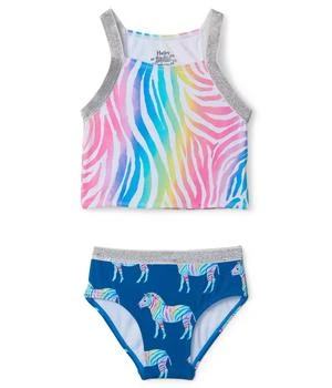 Hatley | Rainbow Zebra Tankini Set (Toddler/Little Kids/Big Kids),商家Zappos,价格¥134