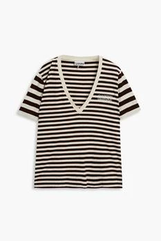Ganni | Striped cotton-jersey T-shirt,商家THE OUTNET US,价格¥242