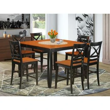 East West Furniture | 7  Pc  counter  height  Dining  room  set  -  Dining  Table  and  6  Kitchen  bar  stool.,商家Premium Outlets,价格¥7489