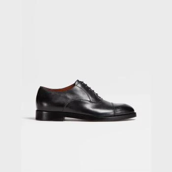 推荐包邮包税【预售7天发货】 ZEGNA杰尼亚 23秋冬 男士 商务休闲鞋 Black Leather Torino Oxford Shoes LHCLG-A5683Z-NER商品