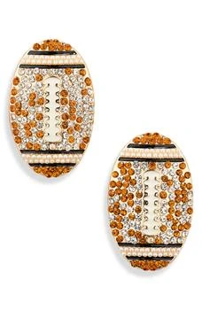 Leith | Pavé Crystal & Faux Pearl Football Stud Earrings,商家Nordstrom Rack,价格¥78