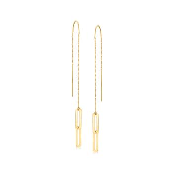 商品Canaria Fine Jewelry | Canaria 10kt Yellow Gold Double Rectangular-Link Threader Drop Earrings,商家Premium Outlets,价格¥930图片